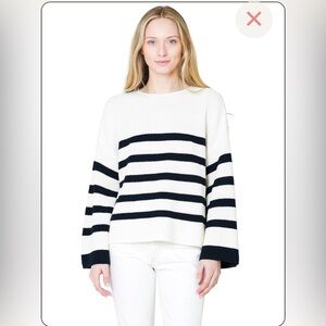 FRAME Denim Mariner Swingy Sweater Off White Multi Size XS